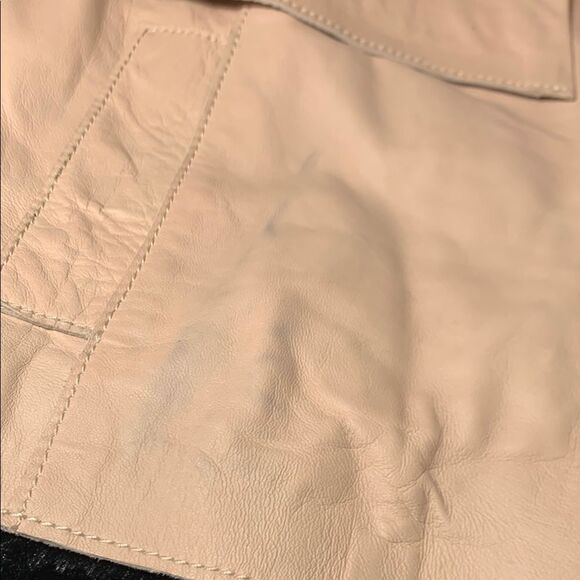 Women's Blush Pink Crop Leather Jacket by Halogen Size Medium - Picture 11 of 14